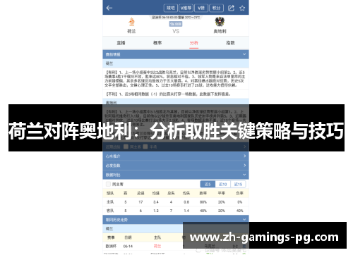 荷兰对阵奥地利：分析取胜关键策略与技巧